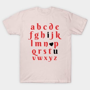 I Love You Alphabet Letters Valentines Day T-Shirt